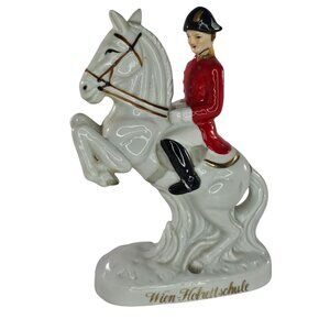 Wien Hofreitschule Riding School Lipizzaner Horse Soldier Rearing Figurine 6.5"
